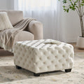Ottoman Ivory Velvet