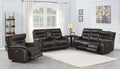 Fortuna 3 Piece Dual Power Reclining Set Coffee Dark Brown Wood