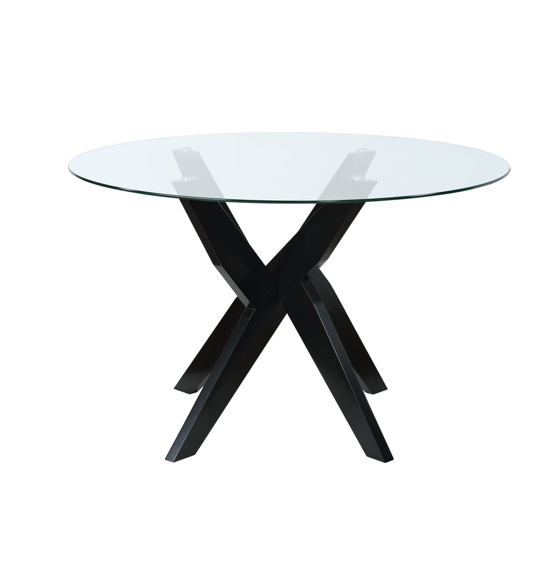 Amalie Round Dining Table Black Black Wood