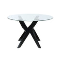 Amalie Round Dining Table Black Black Wood