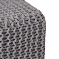 Knitted Foot Stool Light Grey Cotton