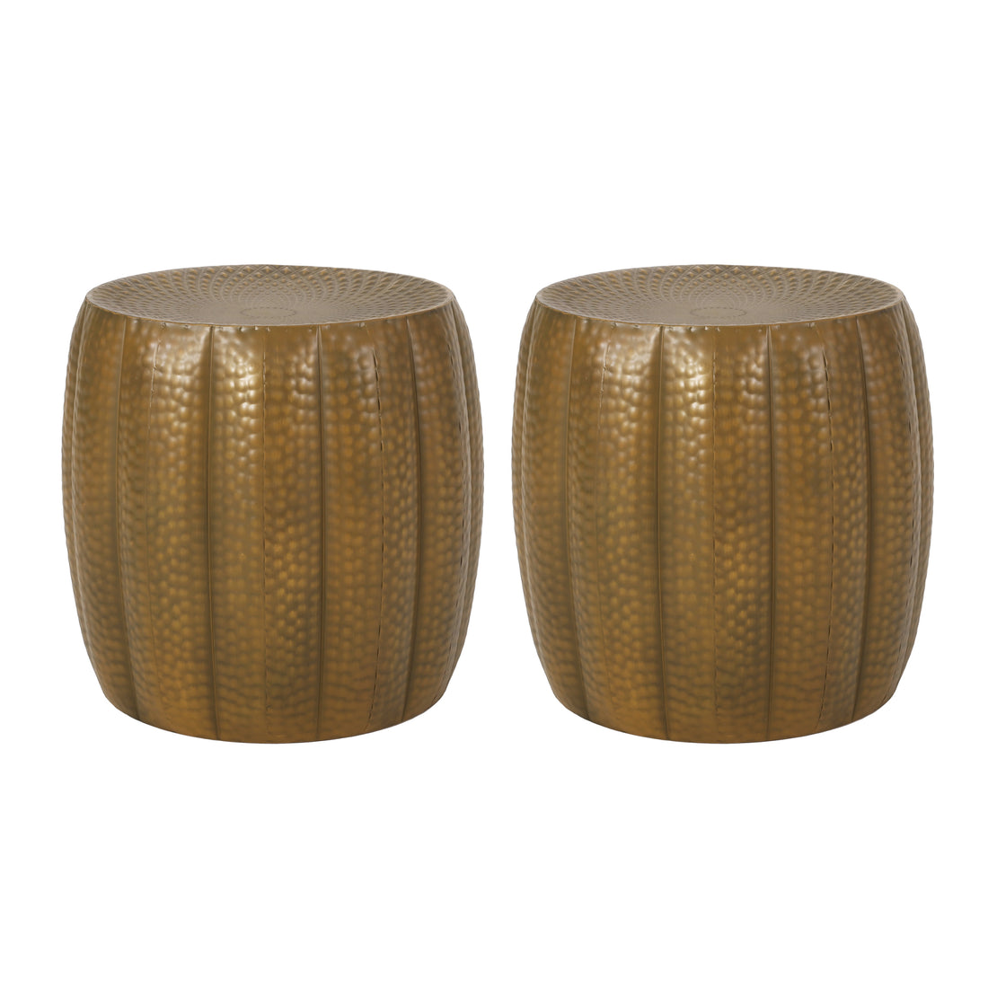 Gold Hammered End Tables Set Of 2 Gold Iron