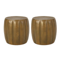 Gold Hammered End Tables Set Of 2 Gold Iron