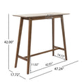 Wood Bar Table, Natural Walnut Finish, 17.72 In X 47.24 In X 42.01 In Walnut Mdf