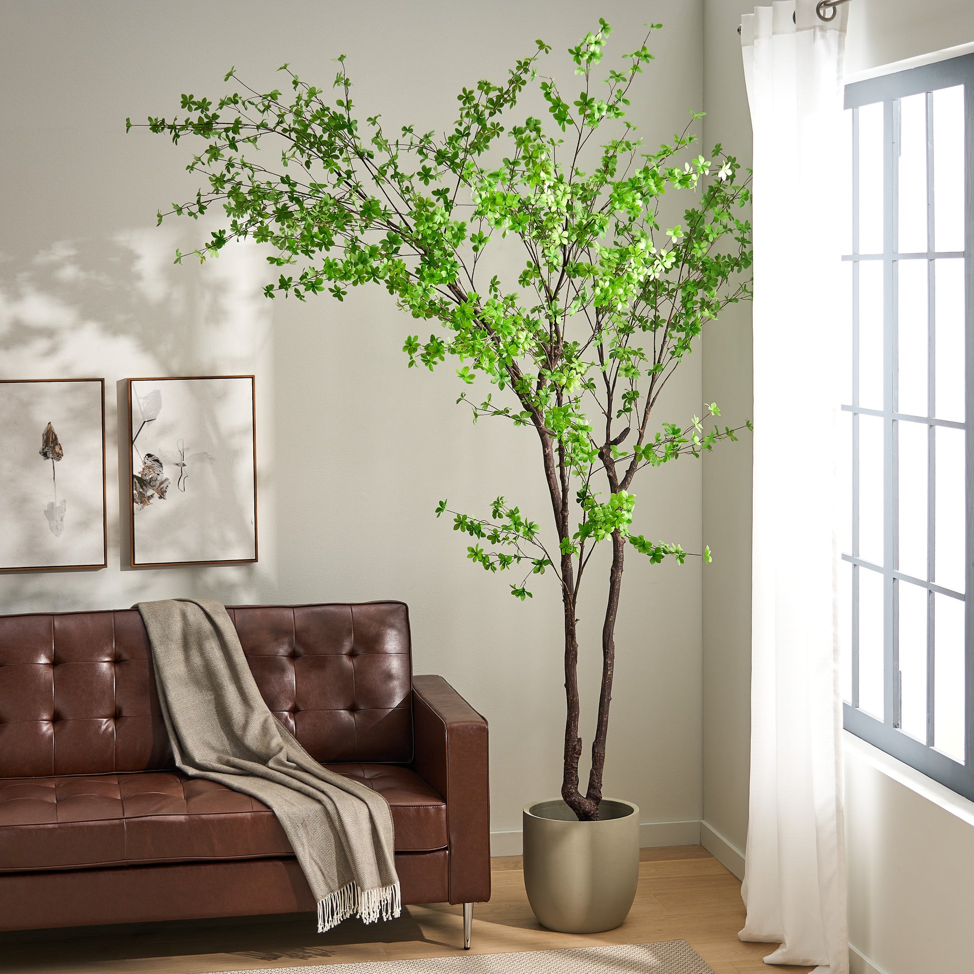 300Cmartificial Disc Leaf Tree Green Pvc