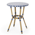 Picardy French Bistro Set Navy Blue Rattan