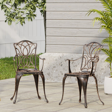 Tucson Dining Chair, Black Copper Set Of 2 Copper Aluminium