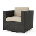 Puerta Mp1 Swivel Chair Dark Brown Brown Beige Fabric