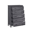 Toolless Assembly 5 Drawes Chest Dark Grey Mdf