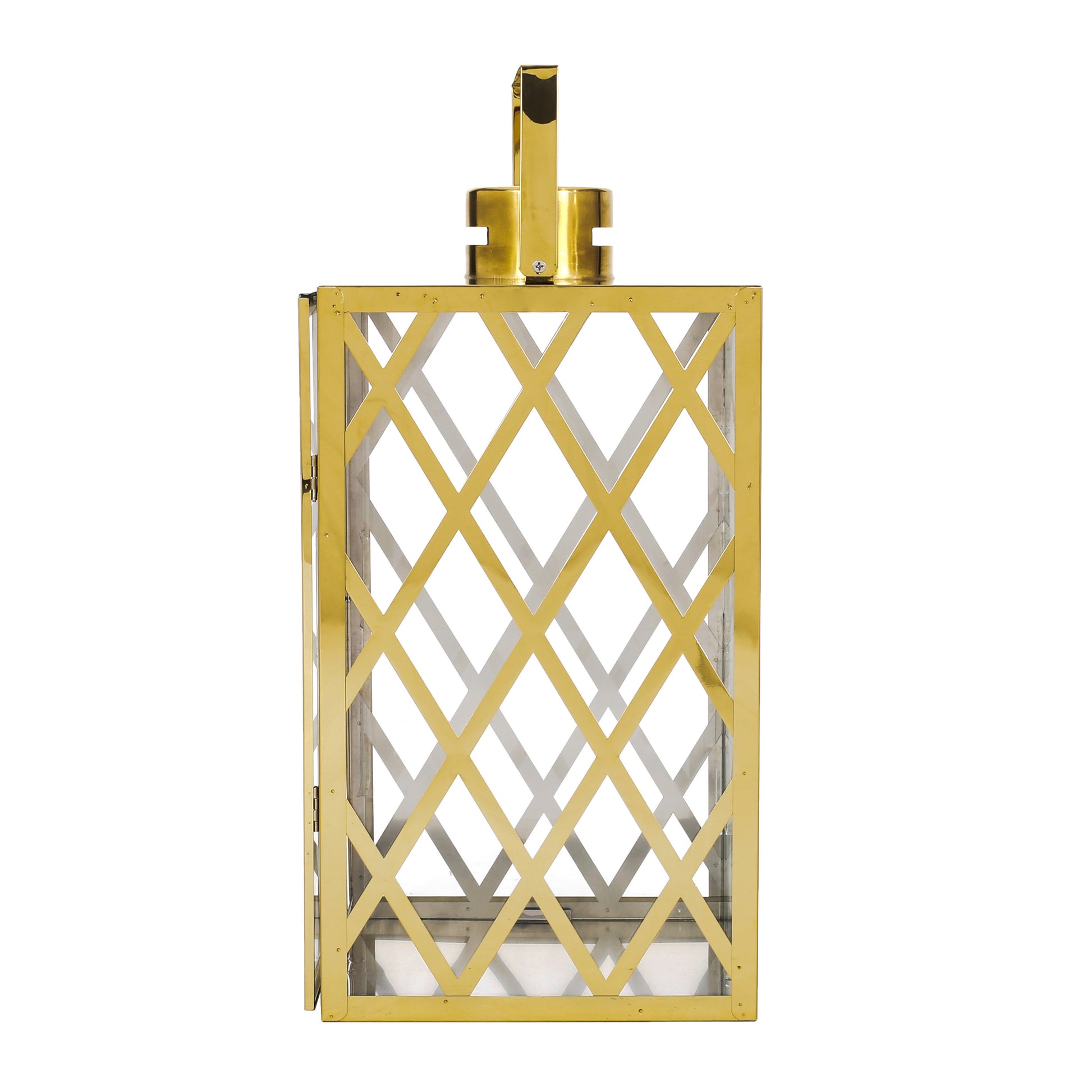 Anton 18"H Stainless Steel Lantern Gold Stainless Steel