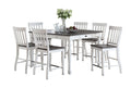 Joanna 7 Piece Counter Set Two Tone White Wood