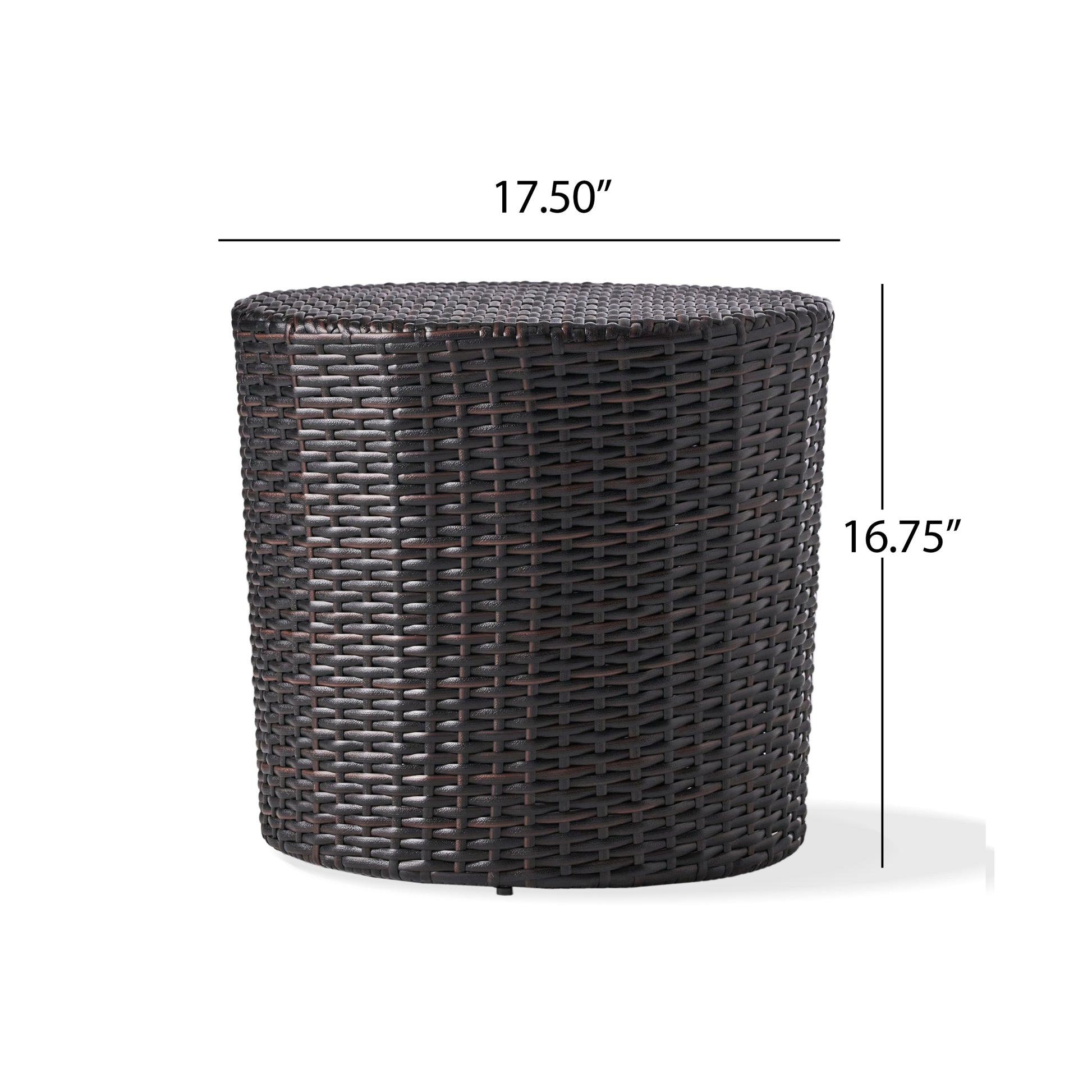 Kingstown Rd Barrel Side Table Brown Multi Rattan