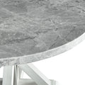 Canova Round Marble Top Table Gray Silver White Wood