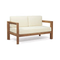 Genser Seat & Coffee Table Beige Brown Acacia Wood