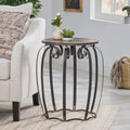 End Table Grey Wood Metal