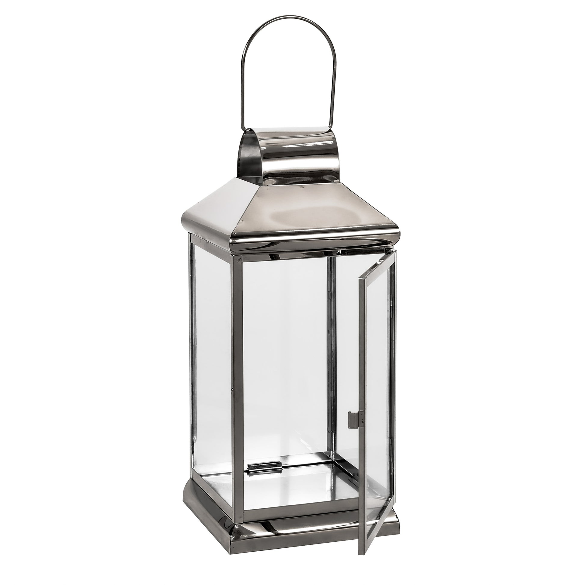 Walter 16"H Stainless Steel Lantern Silver Stainless Steel