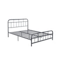 Queen Size Metal Bed Charcoal Grey Iron