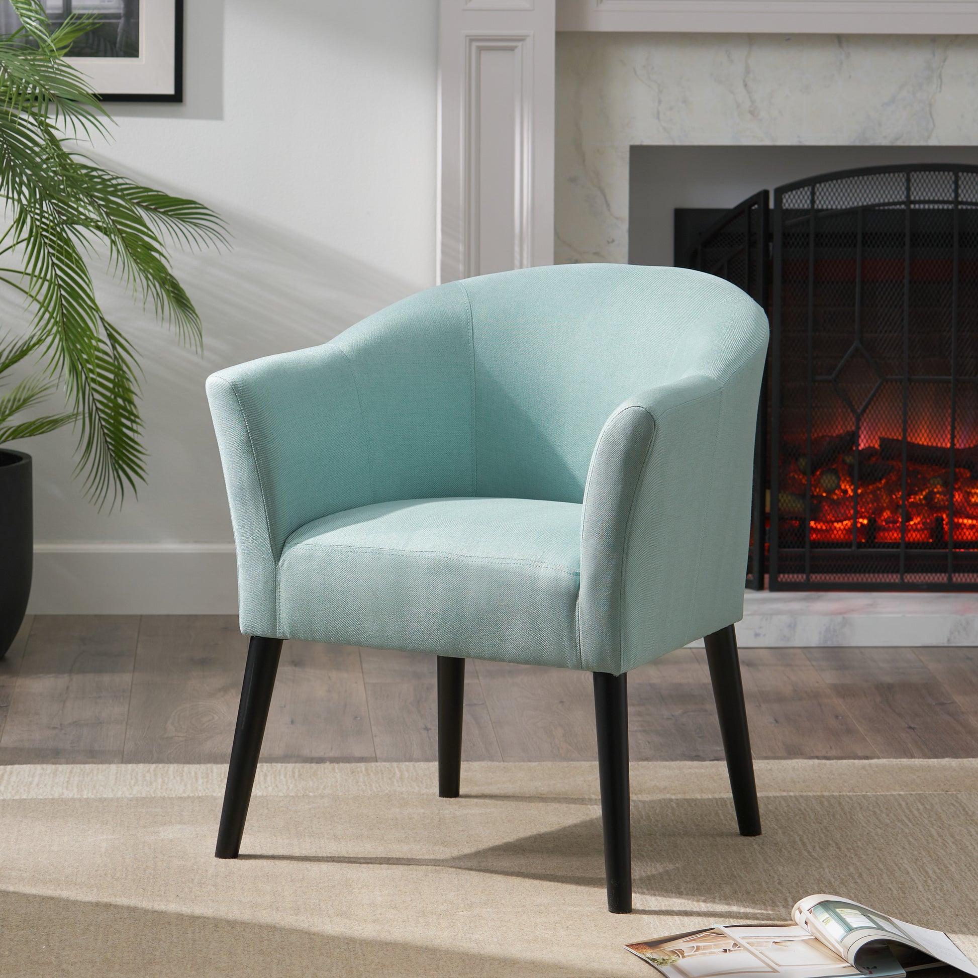 Arm Chair Light Blue Fabric