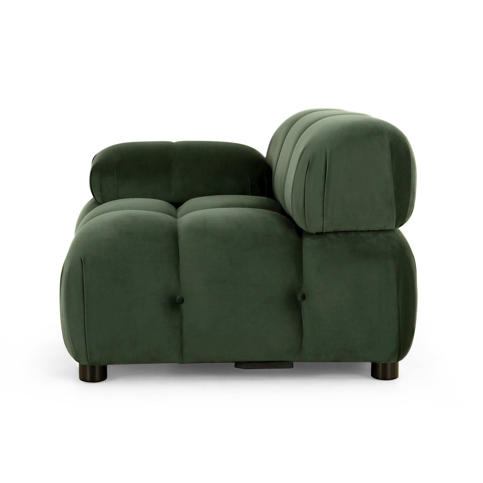 Sectional Modular Sofa L Retro Green Velvet 1 Seat