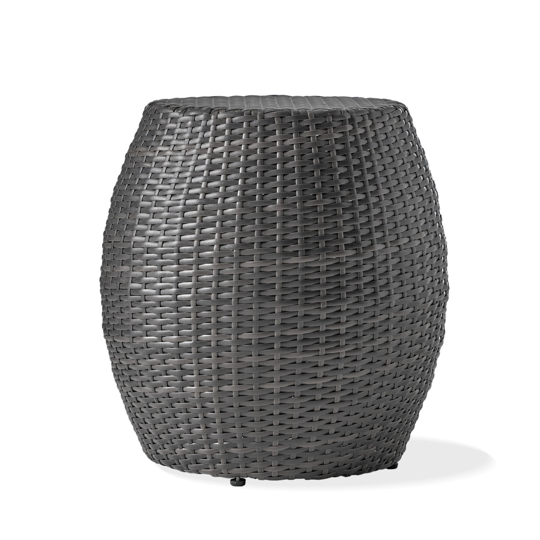 Outdoor Wicker 14.00" Patio Side Table Grey Rattan