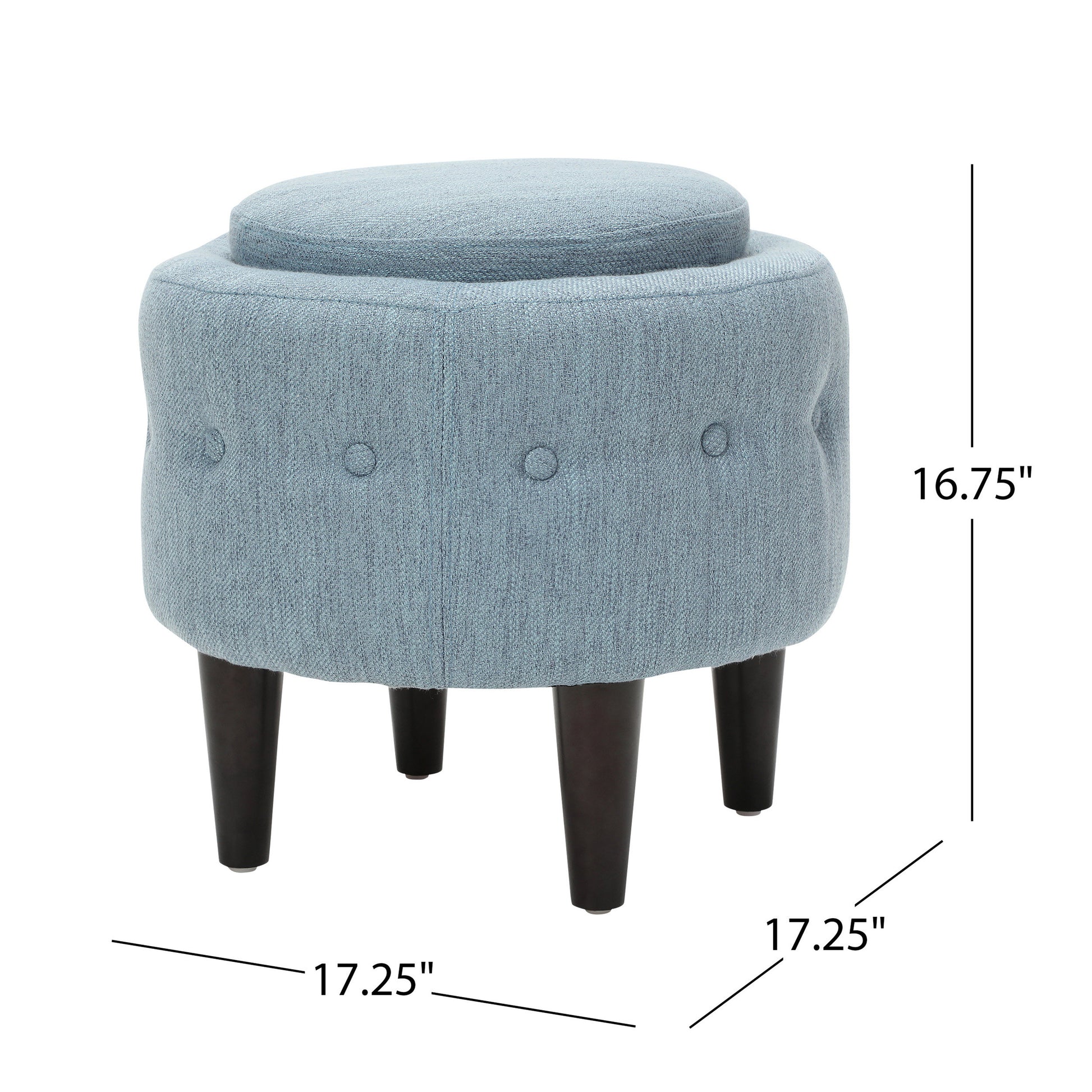 Chair Ottoman Light Blue Fabric