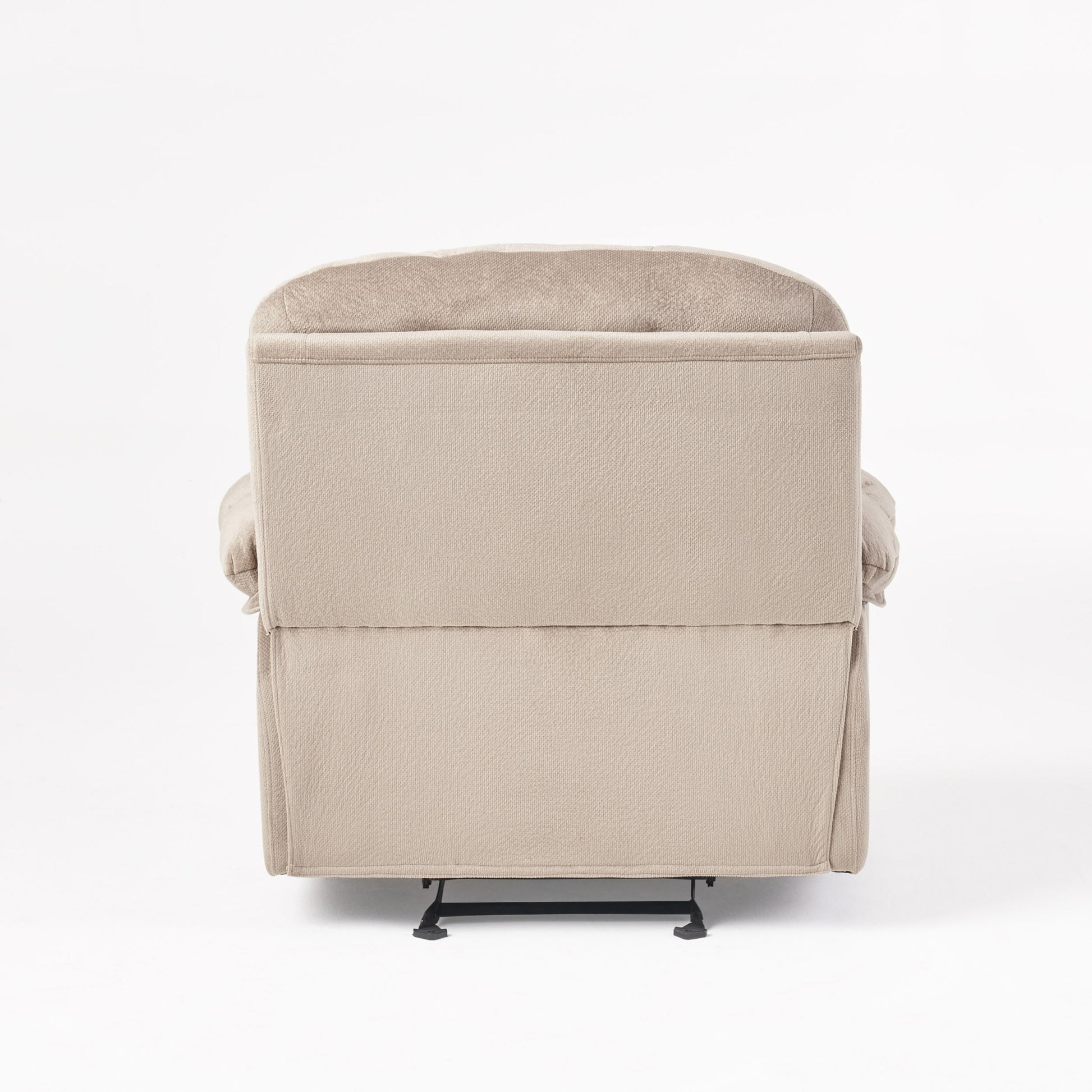 Luxurious Manual Recliner Chair In Coffee, Skin Friendly Fabric, Dual Cup Holders Coffee Fabric