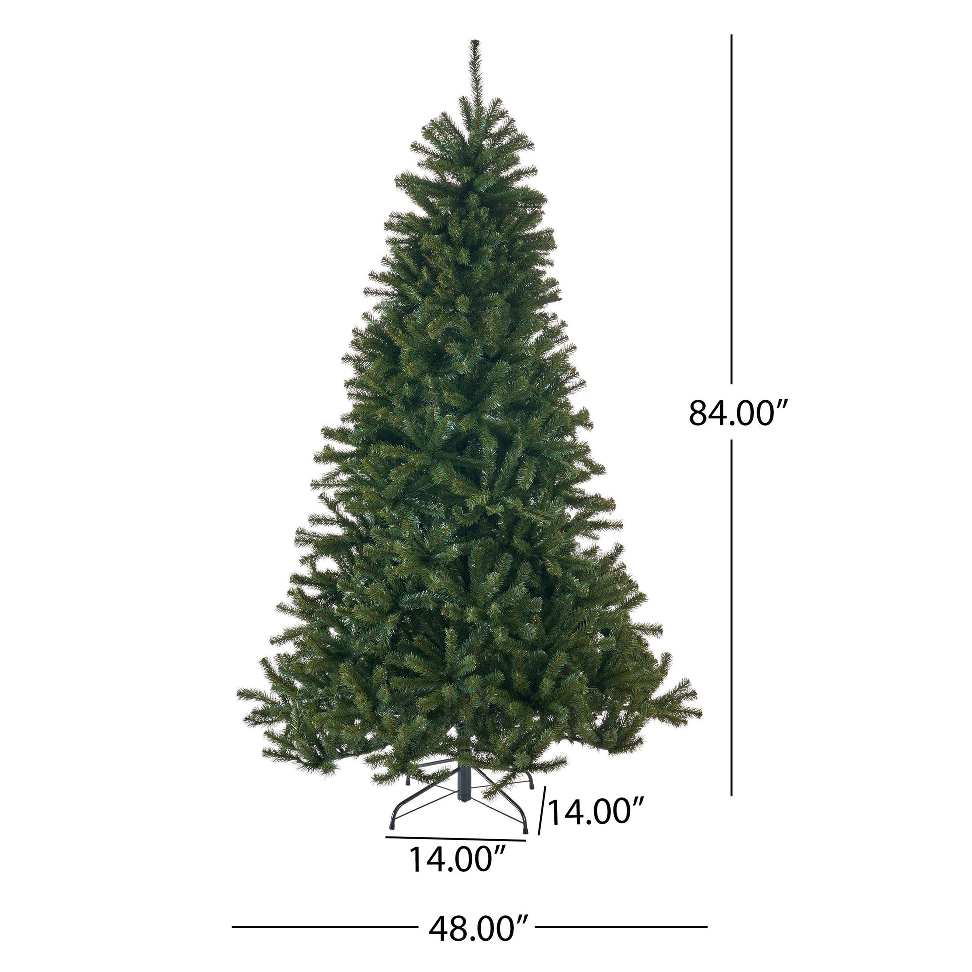 7' Noble Hinged Tree,Dia:48 Green Pvc