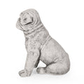 Dog Animals Weather Resistant Concrete Garden Statue Antique White Magnesium Oxide