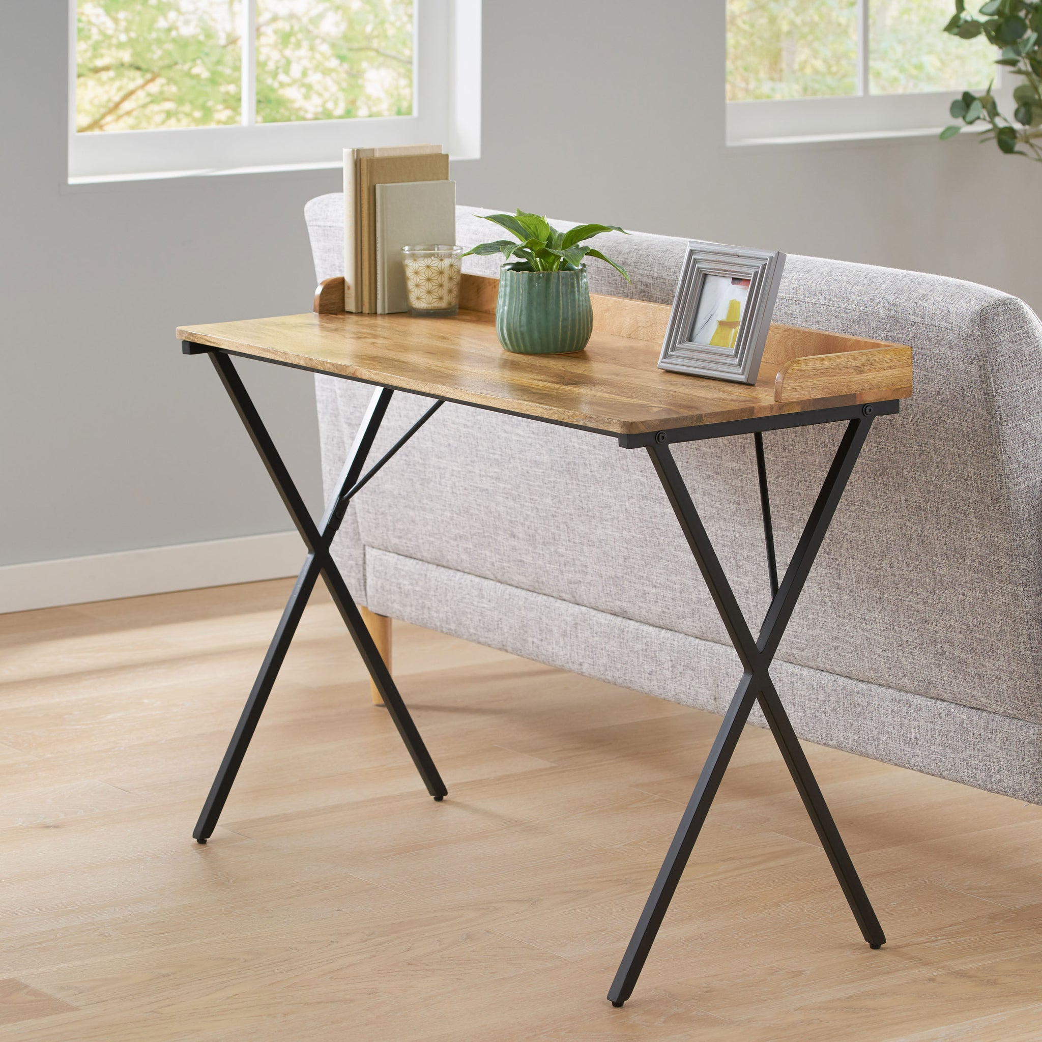 Console Table Natural Metal & Wood