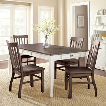 Cayla 5 Piece Dining Set Dark Brown Dark Brown Wood