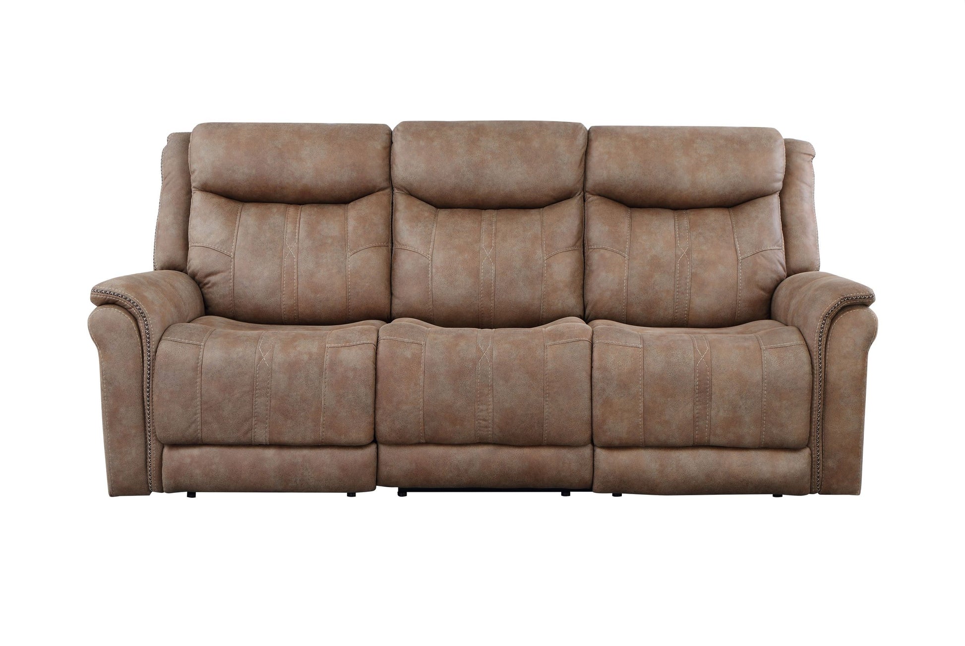 Morrison 3 Piece Living Room Set Camel Light Brown Wood