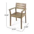 Stamford Dining Chair,Set Of 2 Grey Acacia Wood