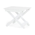 Outdoor Folding Wooden Side Table, White, 15