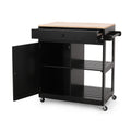 Kitchen Cart Black Wood