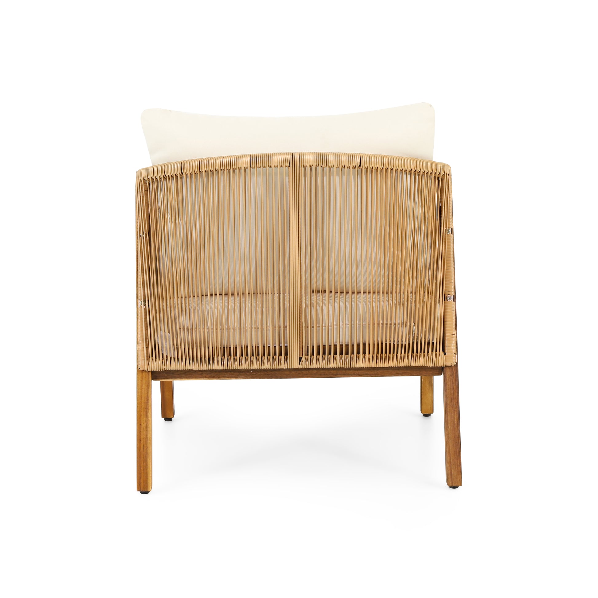 Evelyn Club Chair Brown Beige Acacia Wood