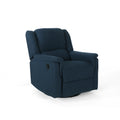 Glider Recliner With Swivel Navy Blue Fabric