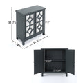 Firwood Mirror Finished Double Door Cabinet, Charcoal Grey Charcoal Grey Wood