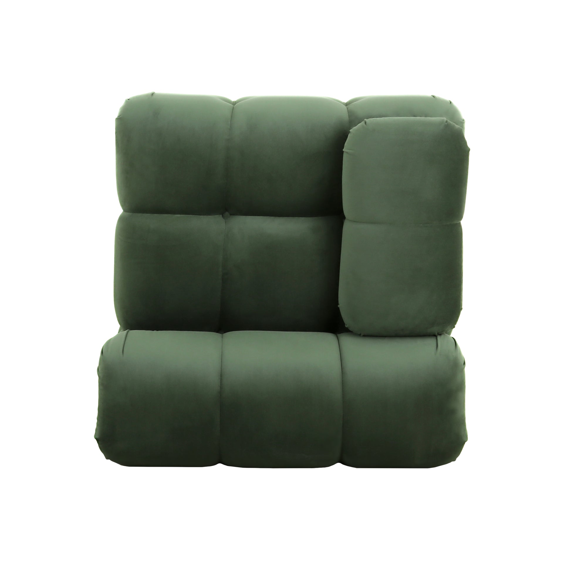 Sectional Modular Sofa L Retro Green Velvet 1 Seat