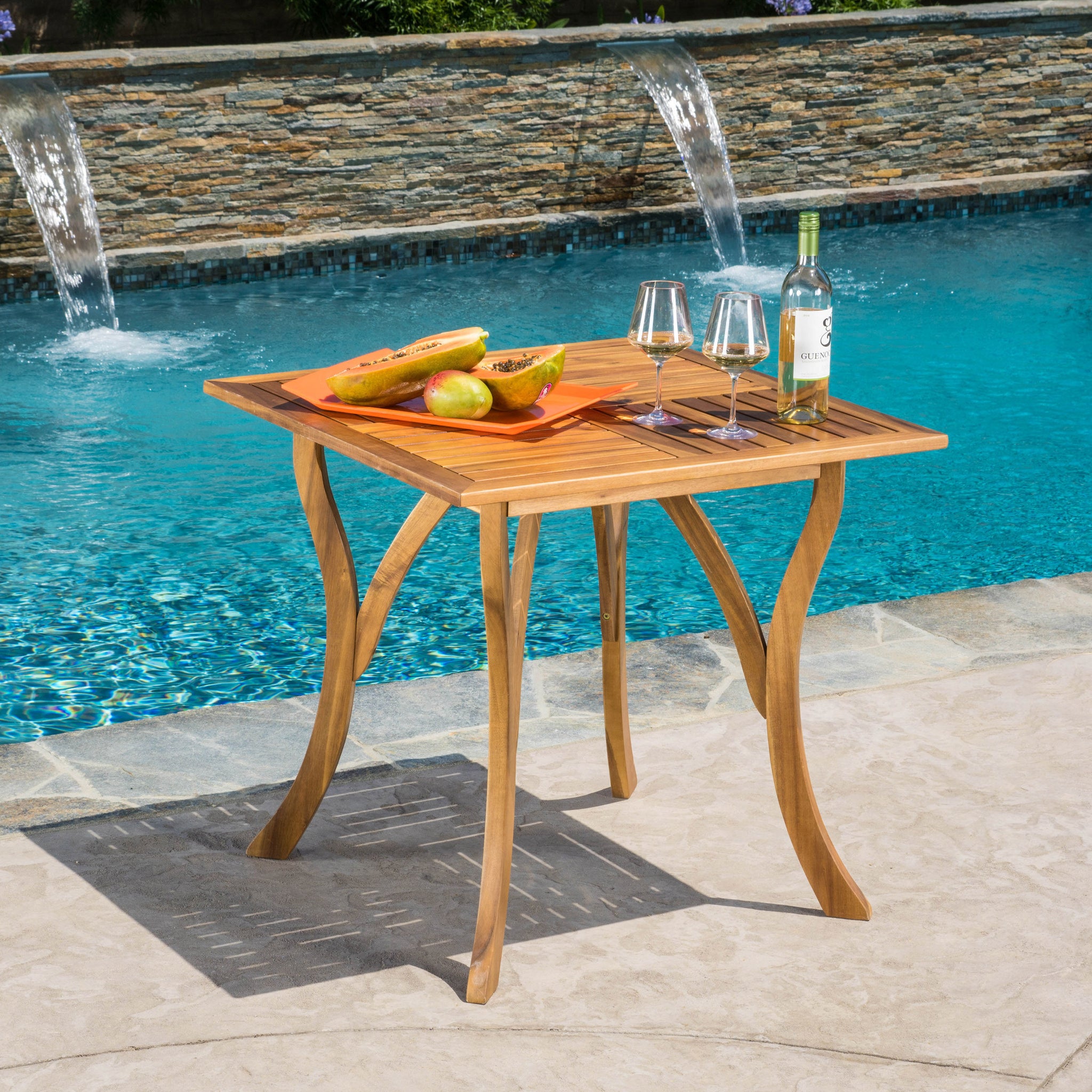 Hermosa 31.5'' Square Wood Table Teak Acacia Wood