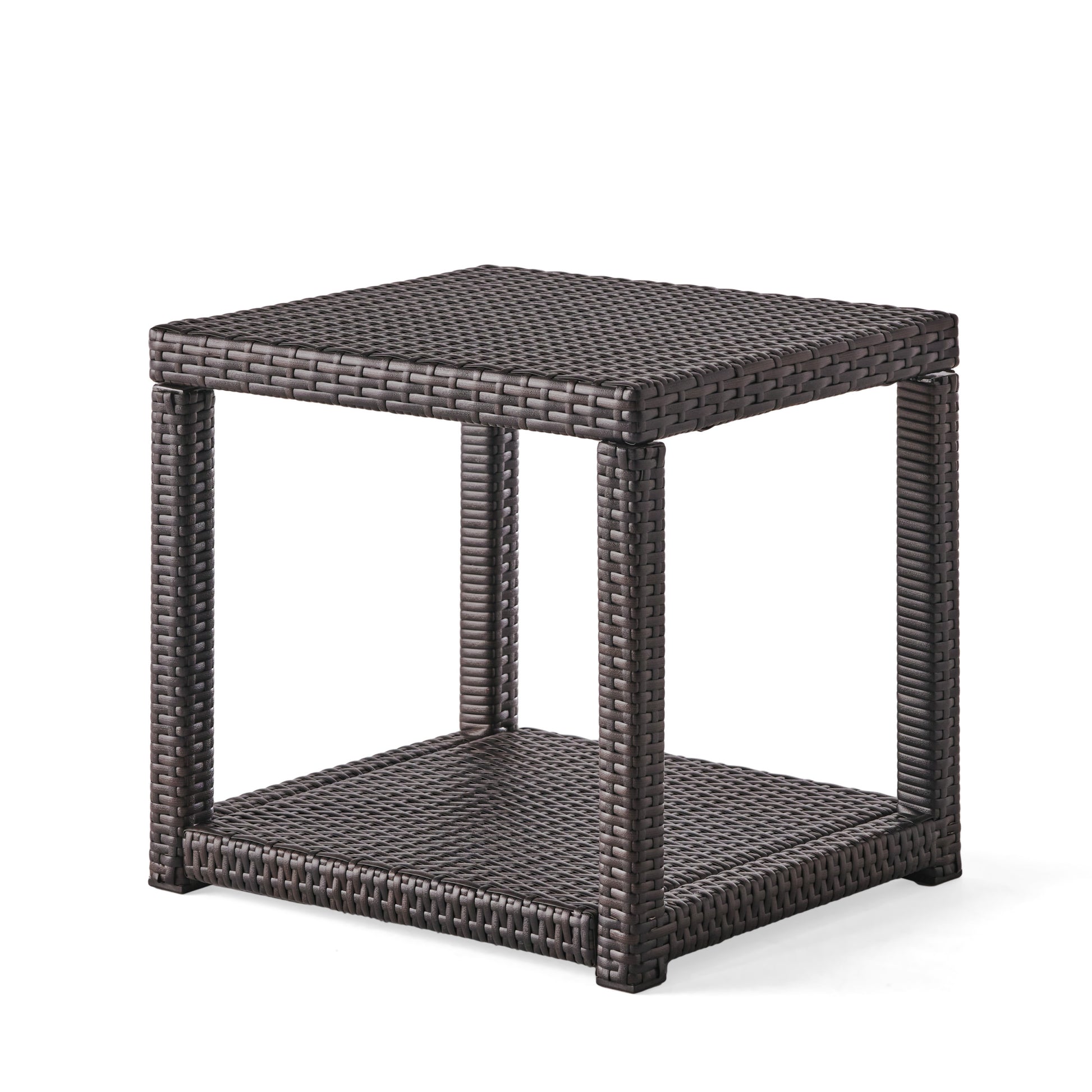 Boracay Accent Table Brown Brown Pe Rattan Iron