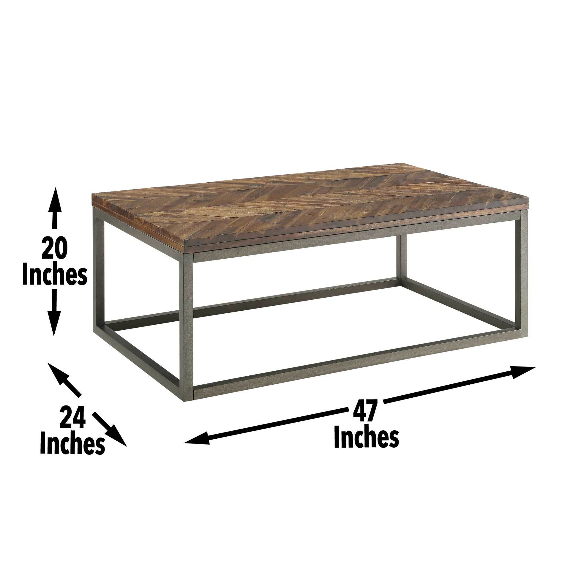 Lorenza 3 Piece Table Set Brown Brown Iron