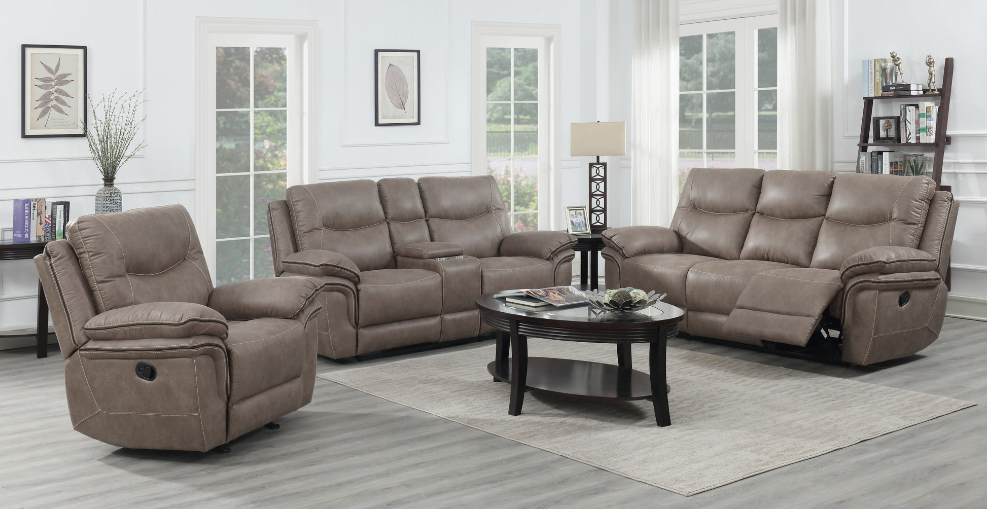 Isabella Recliner Chair Sand Light Brown Faux Leather