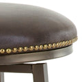Bali Backless Swivel Bar Chair Dark Brown Dark Brown Wood