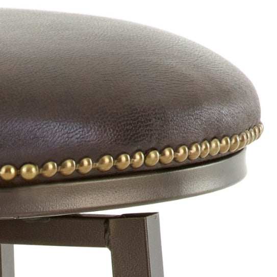 Bali Backless Swivel Bar Chair Dark Brown Dark Brown Wood