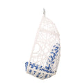 Marlin Hanging Egg Chair Basket White Blue Pe Rattan Iron Waterproof Fabric