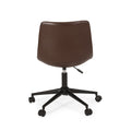 Lift And Swivel Office Chair Dark Brown Pu