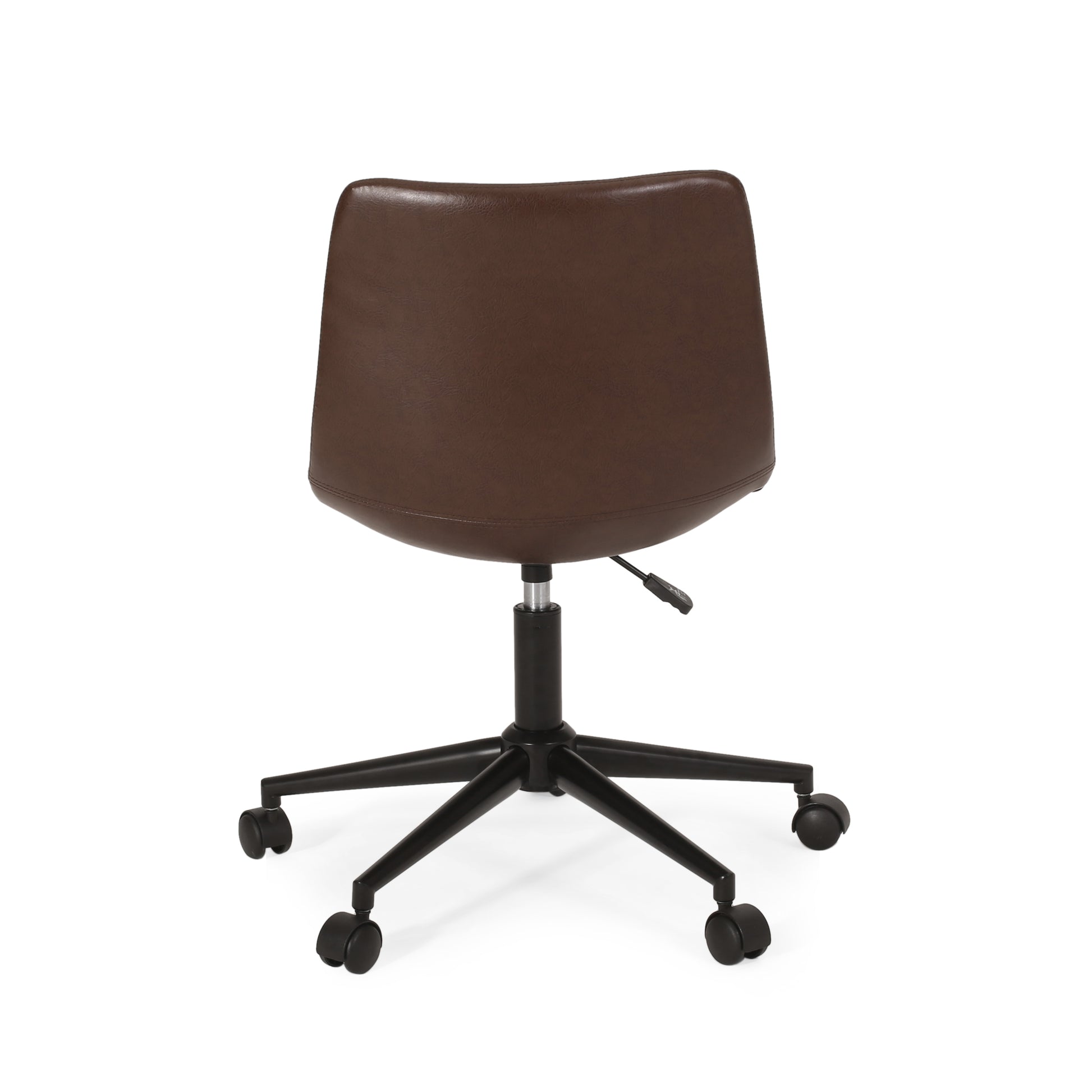 Lift And Swivel Office Chair Dark Brown Pu