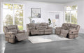 Abilene 3 Piece Upholstery Living Room Set Tan Light Brown Wood