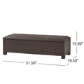 Santiago Pe Wicker Storage Bench Brown Multi Rattan