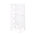 1 Drawer Storage Rack White Mdf